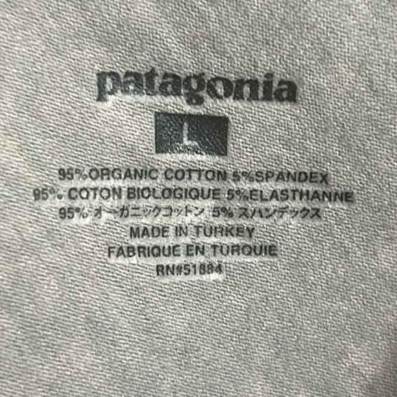 PATAGONIA Bay Laurel Faux Wrap Geometric Knot Back Stretch Dress Women Size L - Picture 6 of 13